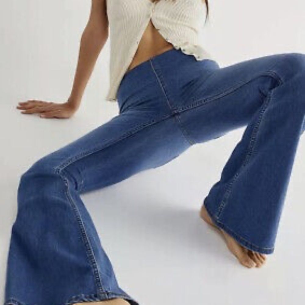 We The Free Penny Patch Pocket Pull On Flare Leg Jeans Sz 25